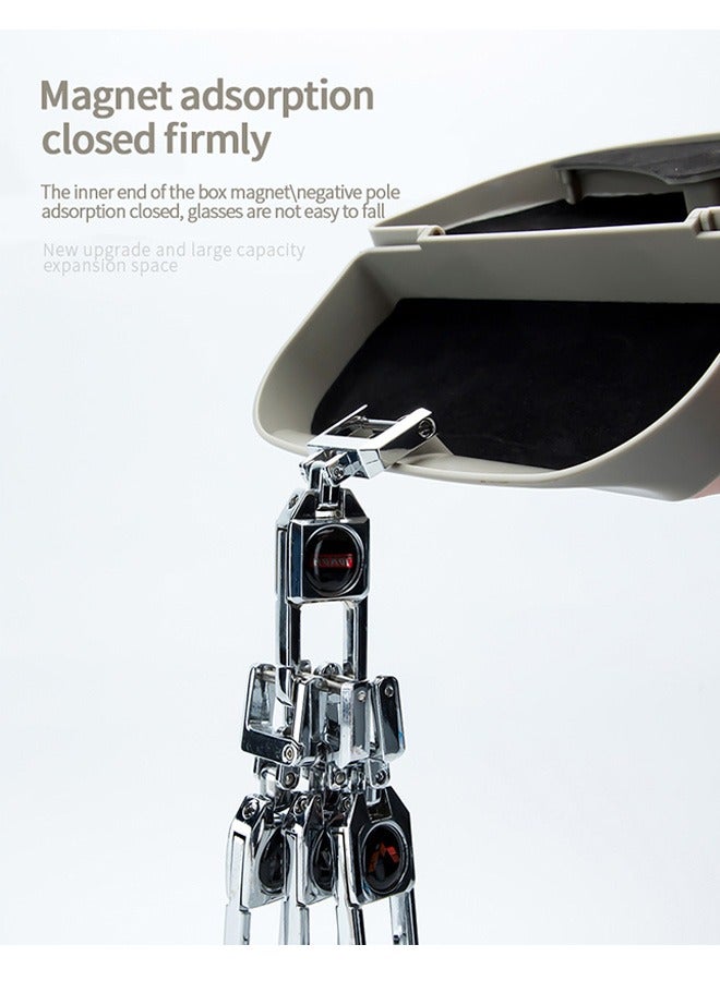 Sunglasses Holder for Car Visor, Universal Car Visor Sunglass Case, Auto Eyeglasses Organizer Protective Box (Off White) - Image 4