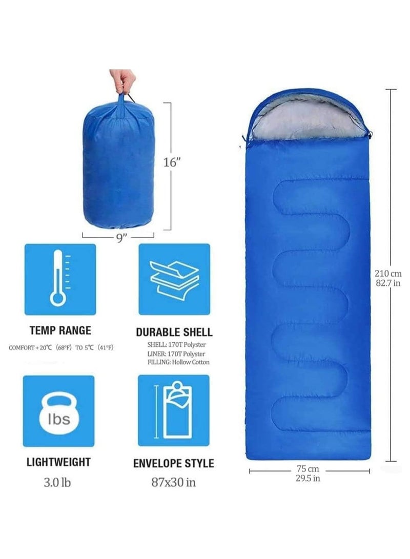 AROAQ Sleeping Bag,Cotton Hollow Filled 5-20 Degree for Backpacking/Hiking/Naturehike/Camping/Mountaineering with Compression Sac, Lightweight Sleeping Bags for Kids Adults Girls Women - Image 2