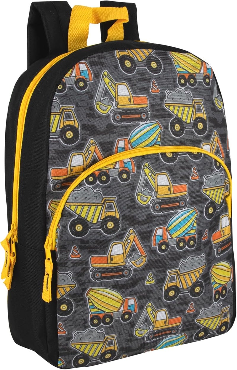 Trailmaker 15 Inch Kids Backpacks for Boys & Girls | Preschool, Kindergarten, Elementary School Backpacks with Adjustable, Padded Straps (Tough Trucks) - Image 1