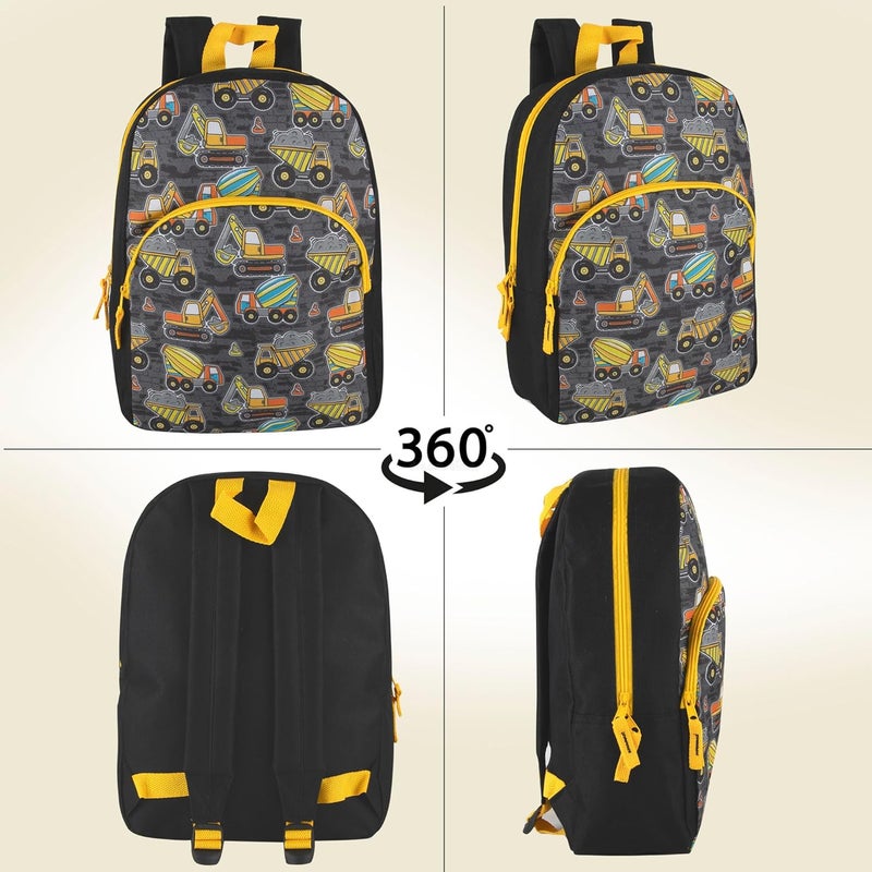 Trailmaker 15 Inch Kids Backpacks for Boys & Girls | Preschool, Kindergarten, Elementary School Backpacks with Adjustable, Padded Straps (Tough Trucks) - Image 4