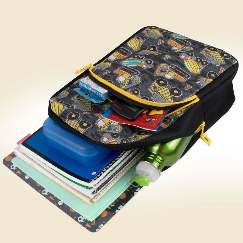 Trailmaker 15 Inch Kids Backpacks for Boys & Girls | Preschool, Kindergarten, Elementary School Backpacks with Adjustable, Padded Straps (Tough Trucks) - Image 3