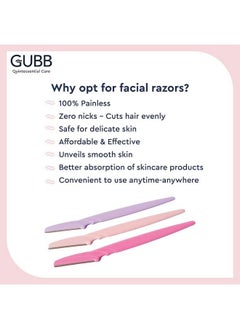 GUBB Face Razor For Women ; For Instant Safe & Painless Facial Hair Removal ; Dermaplaning Tool For Sensitive Skin ; Razor For Upper Lips Face Eyebrows Chin Forehead Sideburns ; Nonfoldable  - Image 5