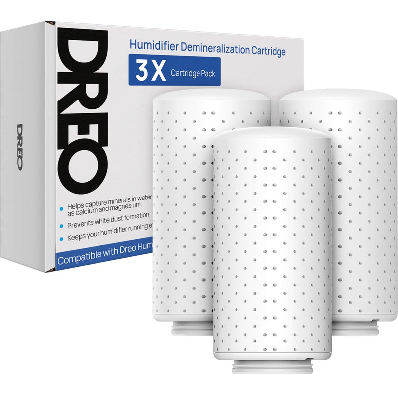 DREO Scale-Inhibitor Cartridge 3-Pack for Humidifiers, Compatible with Dreo Humidifiers HM512S/713/713S/717S, Prevent Mineral Build-up, Filter Hard Water, Eliminate White Dust - Image 1