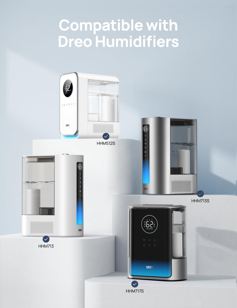 DREO Scale-Inhibitor Cartridge 3-Pack for Humidifiers, Compatible with Dreo Humidifiers HM512S/713/713S/717S, Prevent Mineral Build-up, Filter Hard Water, Eliminate White Dust - Image 4