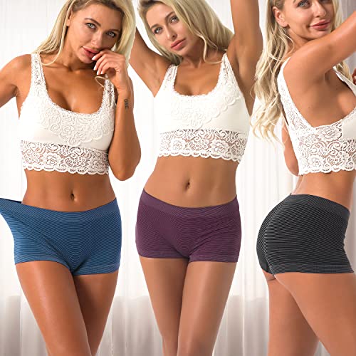 DEEP TOUCH Boy Shorts Underwear Women Ladies Boyshorts Panties Spandex Panty Workout Boxer Briefs 5-Pack - Image 2