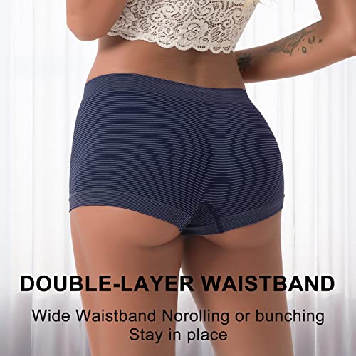 DEEP TOUCH Boy Shorts Underwear Women Ladies Boyshorts Panties Spandex Panty Workout Boxer Briefs 5-Pack - Image 3