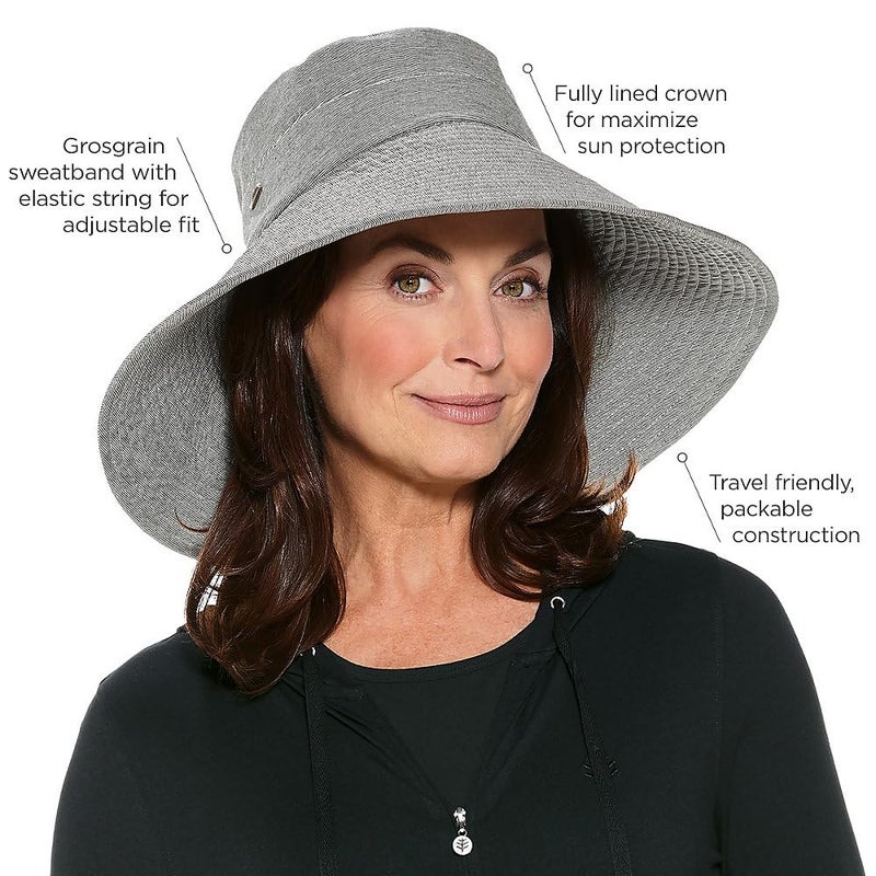 Coolibar Women's Beach Hat - UPF 50+ Sun Protection - Brittany in White - Image 3