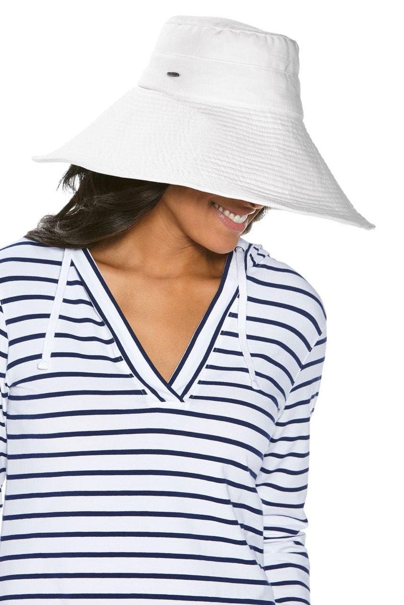 Coolibar Women's Beach Hat - UPF 50+ Sun Protection - Brittany in White - Image 2