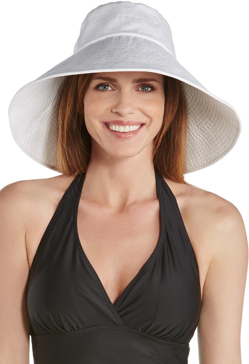 Coolibar Women's Beach Hat - UPF 50+ Sun Protection - Brittany in White - Image 1