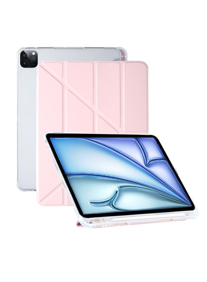 eGreen99 for [iPad Air 11 inch (2024 6th M2 / 2025 7th M3 / 2026 8th M4) ] [ipad Pro 11 inch (22/21/20/18)] [ipad Air 10.9 inch（2020 4th / 2022 5th)] Case Cover, Deformable 4+Y-Shaped Design, Multi Angle, Tpu Soft Leather Tablet Cover, Automatic Wake-Up/Sleep,Powder - Image 1