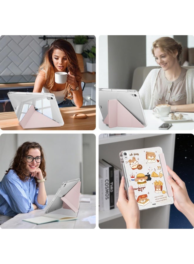 eGreen99 for [iPad Air 11 inch (2024 6th M2 / 2025 7th M3 / 2026 8th M4) ] [ipad Pro 11 inch (22/21/20/18)] [ipad Air 10.9 inch（2020 4th / 2022 5th)] Case Cover, Deformable 4+Y-Shaped Design, Multi Angle, Tpu Soft Leather Tablet Cover, Automatic Wake-Up/Sleep,Powder - Image 2