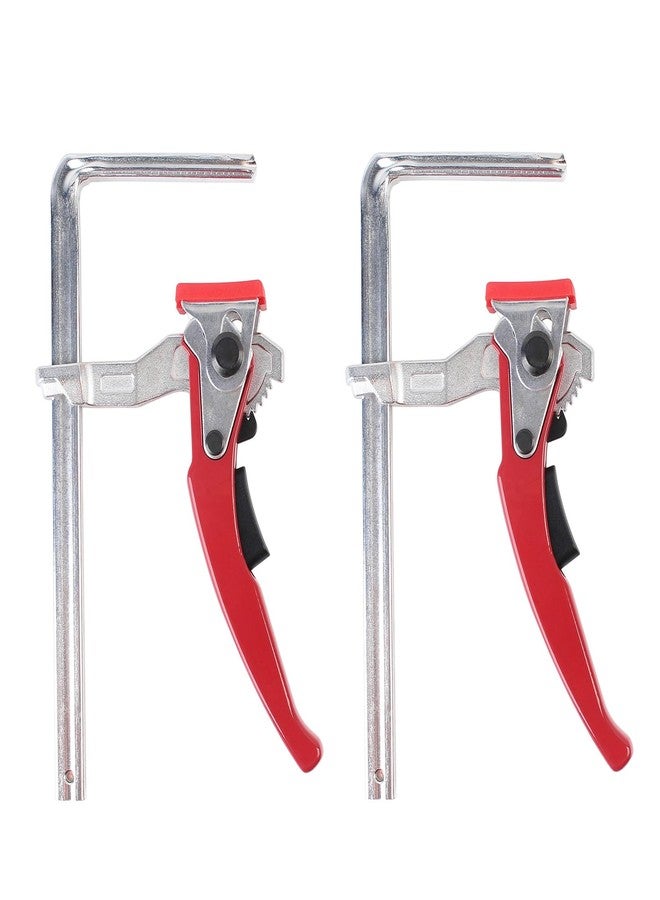 KETIPED 2 Pack Ratcheting Table Clamp, Quick Saw Track Clamps, Ratchet Guide Rail Quick Bar Clamp for MFT Table and Guide Rail System,F-Clamps with 0~6" Clamping Range,MG-040RD - Image 1