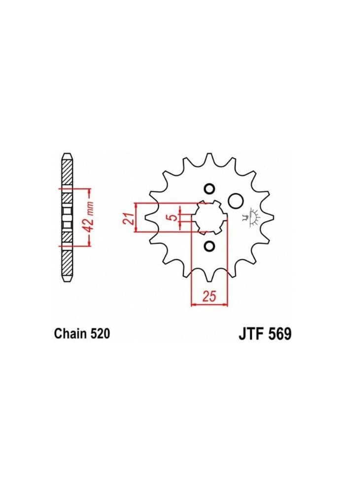 JT Sprockets JTF569.10 10T Steel Front Sprocket - Image 2