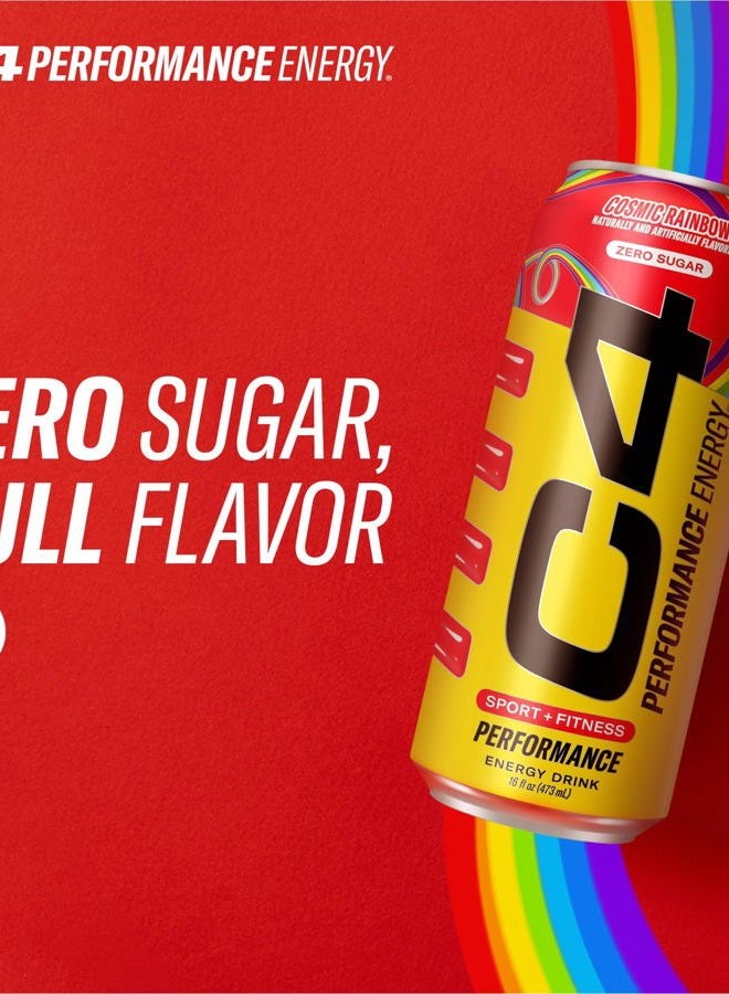 C4 Cellucor C4 Energy Drink, Skittles, Carbonated Sugar Free Pre Workout Performance Drink with no Artificial Colors or Dyes, 16 Oz, Pack of 12 - Image 4