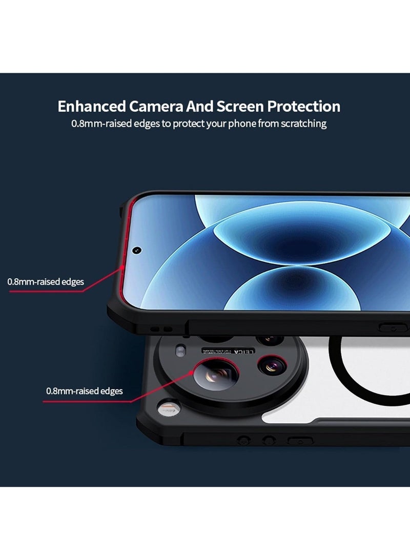 Adando for Xiaomi 17 Ultra Case,Wireless Charging Compatible, TPU+PC Shockproof Mobile Cover, Compatible with MagSafe Magnetic Back Cover, Anti-Fingerprint Matte Semi-Transparent Casing (Matte Black) - Image 2