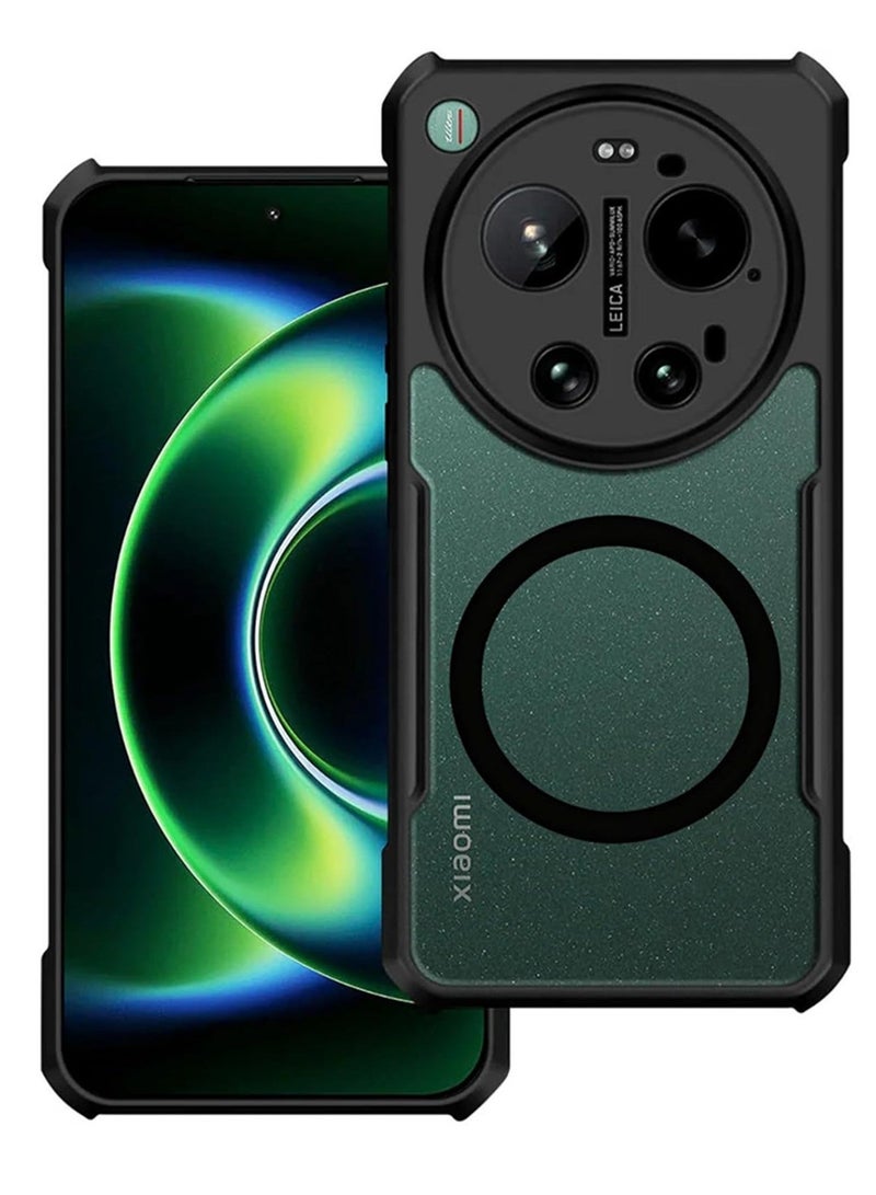Adando for Xiaomi 17 Ultra Case,Wireless Charging Compatible, TPU+PC Shockproof Mobile Cover, Compatible with MagSafe Magnetic Back Cover, Anti-Fingerprint Matte Semi-Transparent Casing (Matte Black) - Image 1
