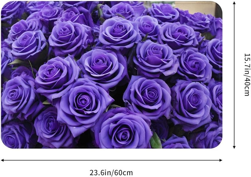 Purple Rose Doormat 16x24 Indoor Outdoor Front Door Mat for Patio Garage Porch - Image 2