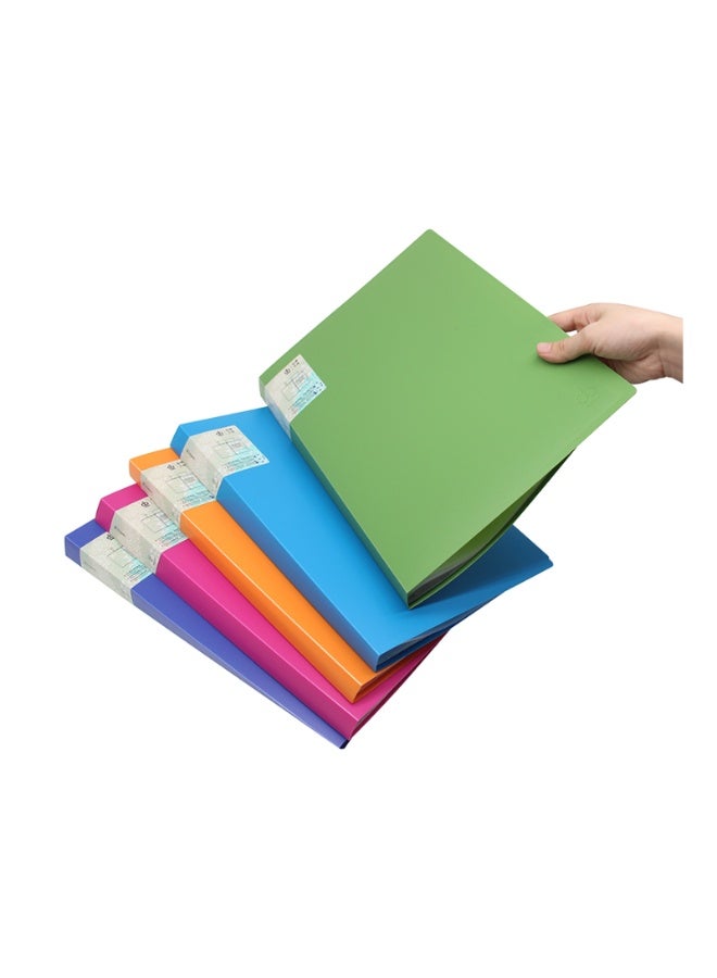 Kalon 2-Piece A4 Clear plastic folder organizer 60-Pocket  multi-pocket file folder for office and school certificates and documents Pack of 2  MIX COLOR - Image 2