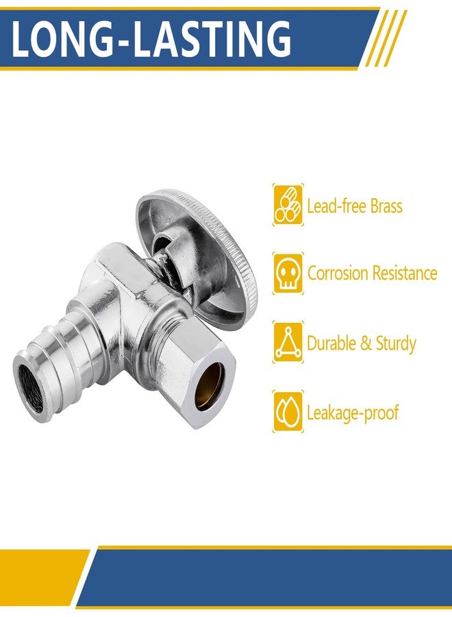 GUOFIS Angle Stop Valve,1/2 Inch Pex Expansion X 3/8 Inch OD Compression Angle Shut-off Valve with 1/4 Turn on/off (Pack of 10,ASTM F1960)(VALVE094-10Pack) - Image 3