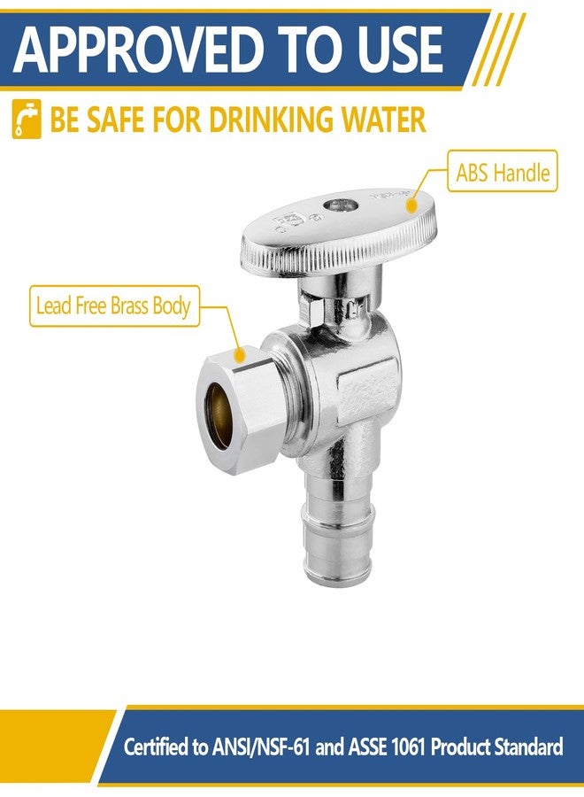 GUOFIS Angle Stop Valve,1/2 Inch Pex Expansion X 3/8 Inch OD Compression Angle Shut-off Valve with 1/4 Turn on/off (Pack of 10,ASTM F1960)(VALVE094-10Pack) - Image 4