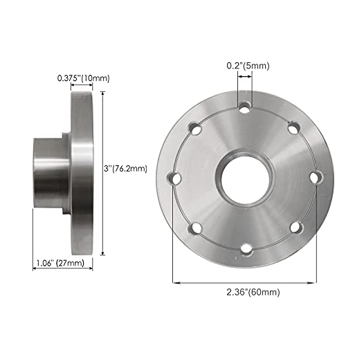PHUKIMLONG 3" Wood Lathe Steel Faceplate Chucks, 1”-8TPI Thread Woodworking Accessories Tools - Image 5