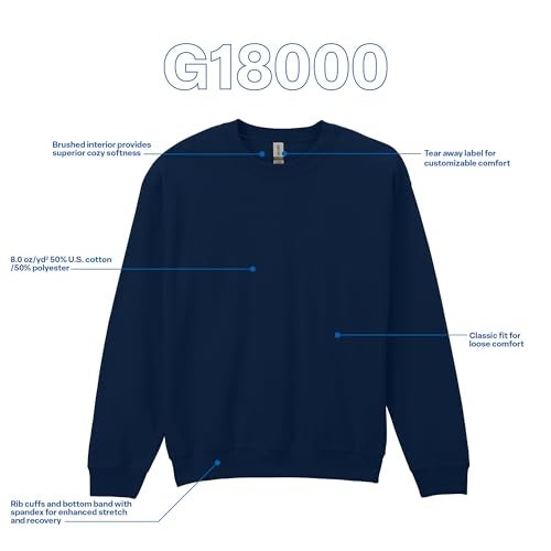 Gildan UGP Campus Apparel Gildan Men's Heavy Blend Crewneck Sweatshirt - X-Large - Navy - Image 4