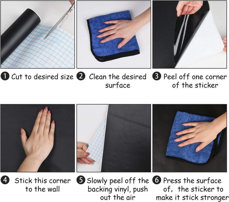 KDG Chalkboard Wall Sticker Wall Decal Blackboard Wallpaper Large Chalkboard Contact Paper Roll Self Adhesive DIY Reusable Erasable Chalkboard Stickers - Image 3