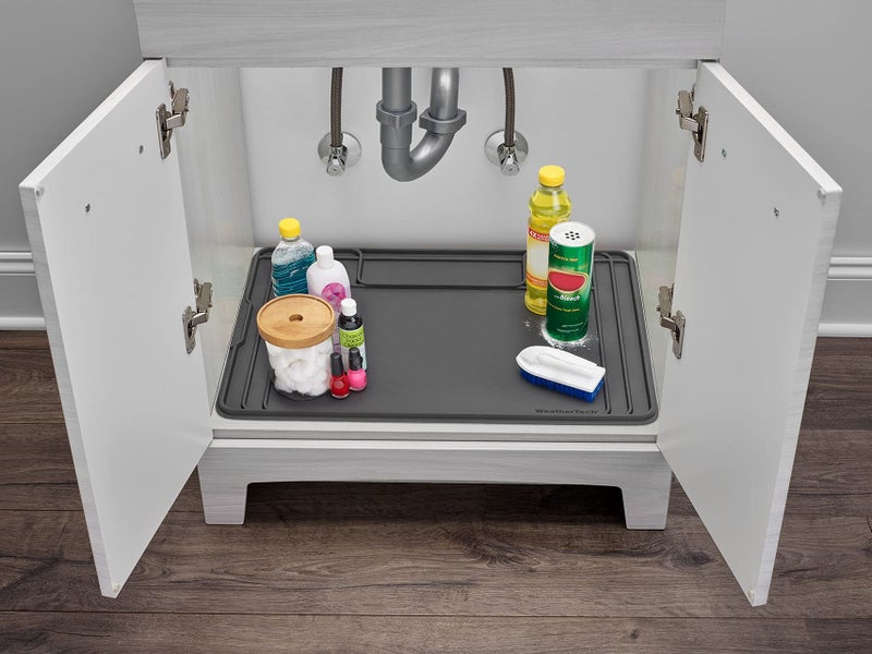 WeatherTech SinkMat â€“ Waterproof Under Sink Liner Mat for Kitchen Bathroom â€“ 28â€ x 19â€ Inches - Durable, Flexible Tray â€“ Home undersink Organizer Must Haves, Black - Image 2