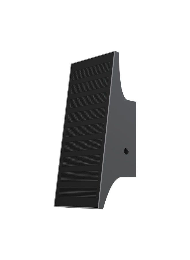 DANUBE HOME Milano Zen Solar Wall Light Durable Abs+Pc Black Finish With 3000K Color Temperature Out Door Wall-Light Fixture Outdoor Lighting For Gardens, Patios, & Pathways - 10X8X21Cm 