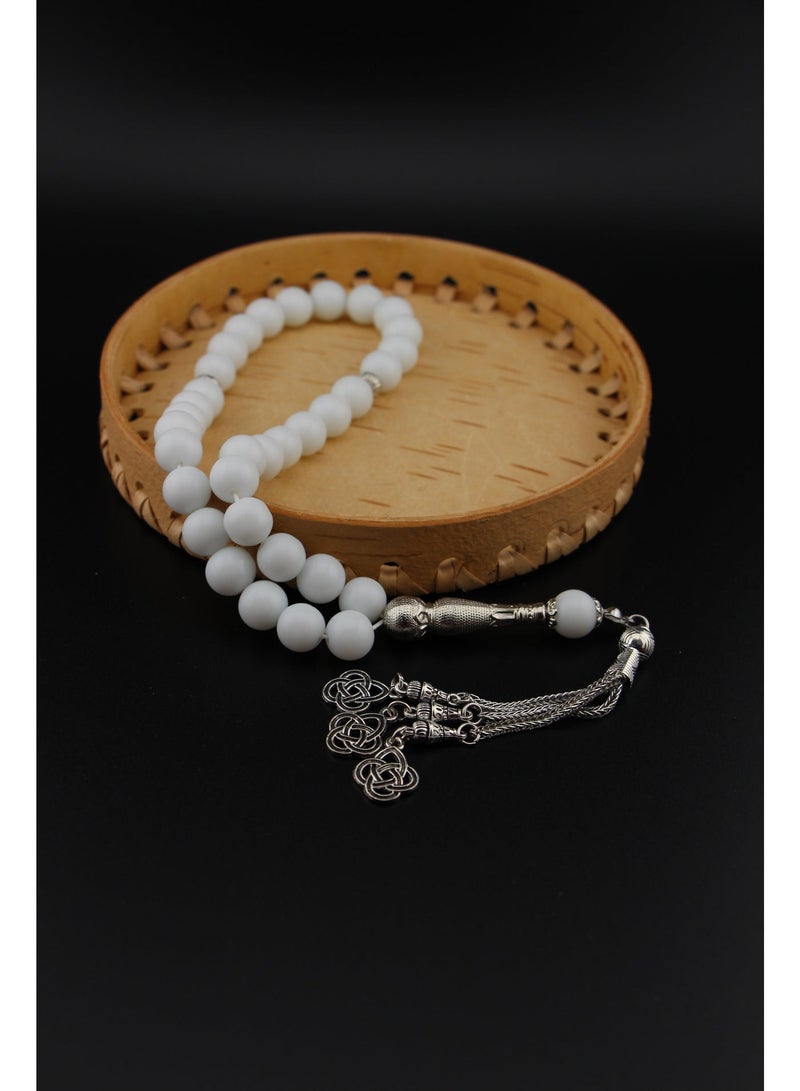 مجموعة كامين مسبحة عقيق أبيض - Image 2