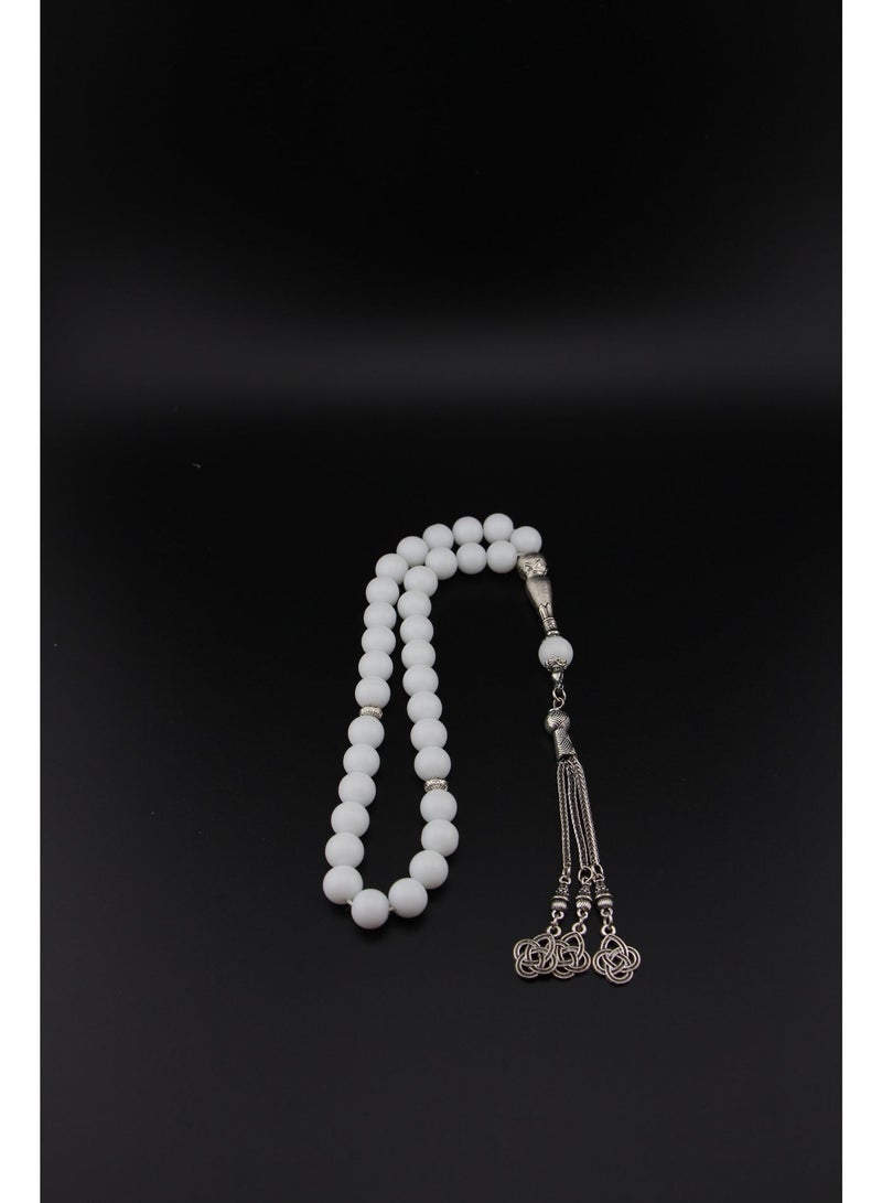 مجموعة كامين مسبحة عقيق أبيض - Image 3