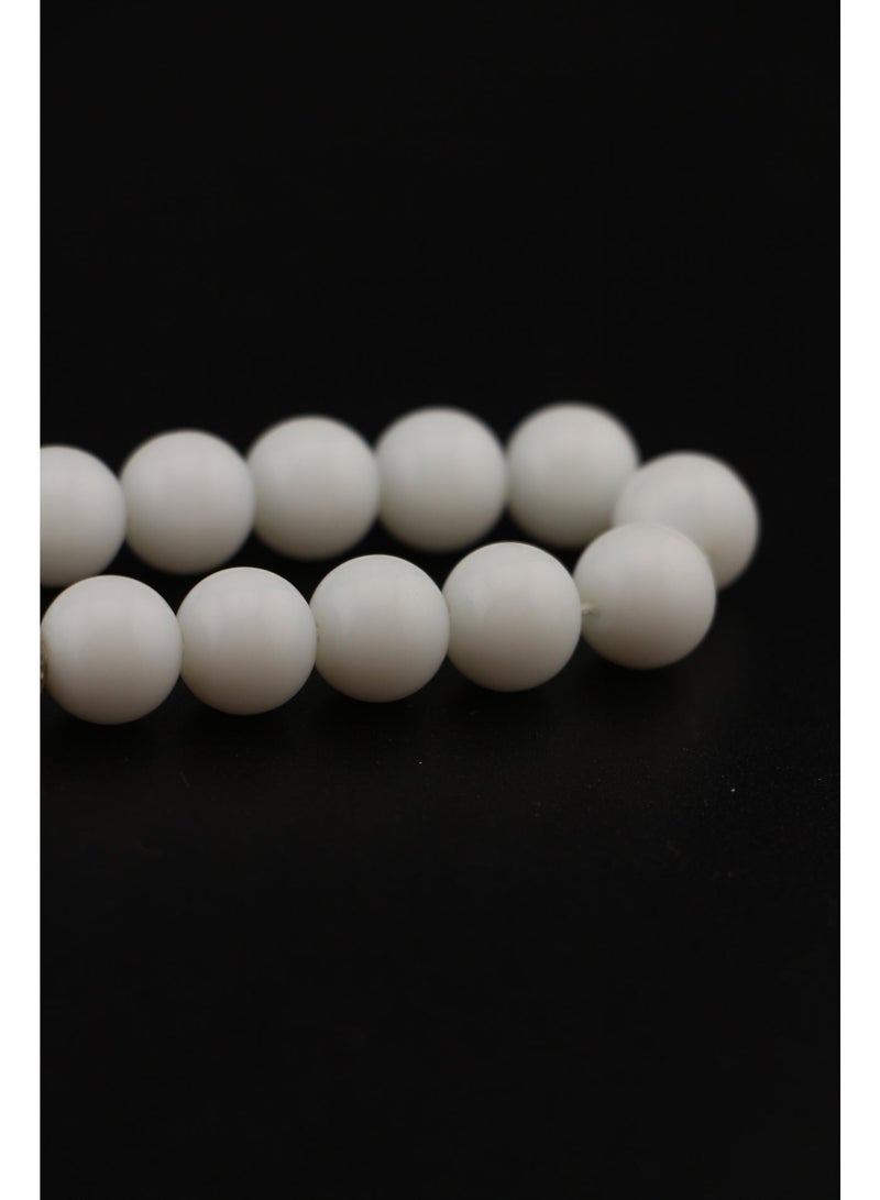 مجموعة كامين مسبحة عقيق أبيض - Image 4