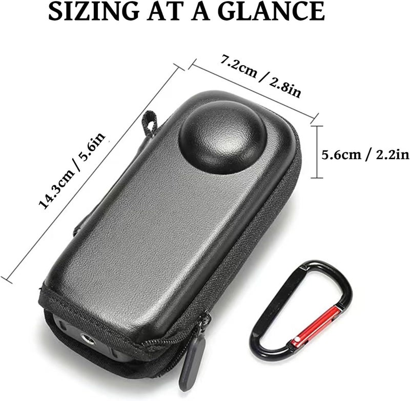 ADOFYS Insta 360 X5/X4 Case Bag + Silicone Lens Cap + 2 Pack Screen Protector Accessories Kit Carrying Case with Wrist Strap and Carabiner for Insta360 X5 X4 Protective Bundle - Image 5