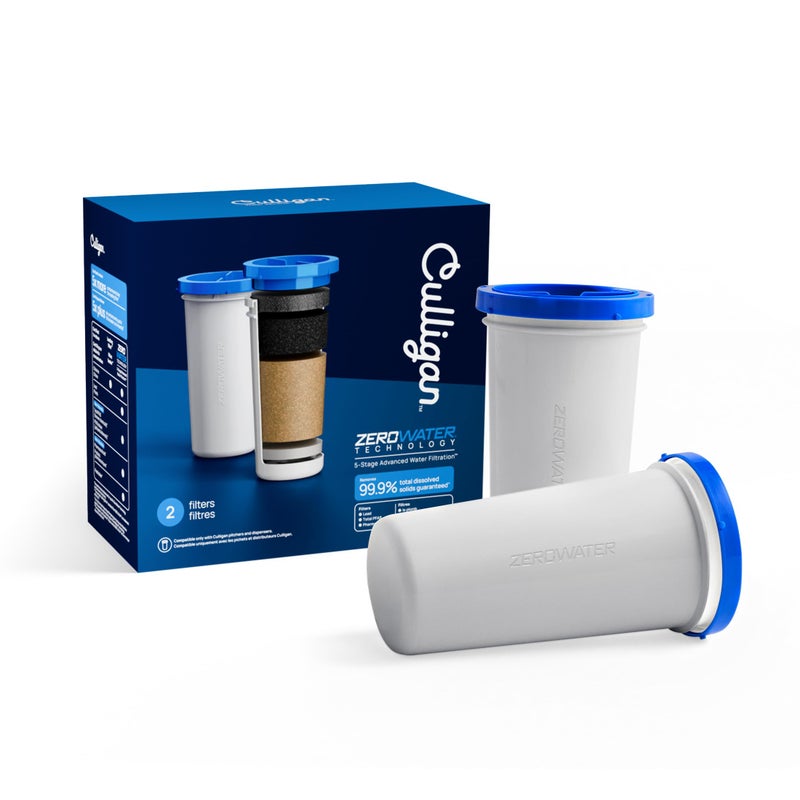 Culligan with ZeroWater Technology Replacement Filter 2-Pack, 5-Stage Advanced Water Filter â€“ IAPMO Certified to Reduce Lead, Total PFAS (Forever Chemicals), Mercury, Fluoride, and Chlorine - Image 1
