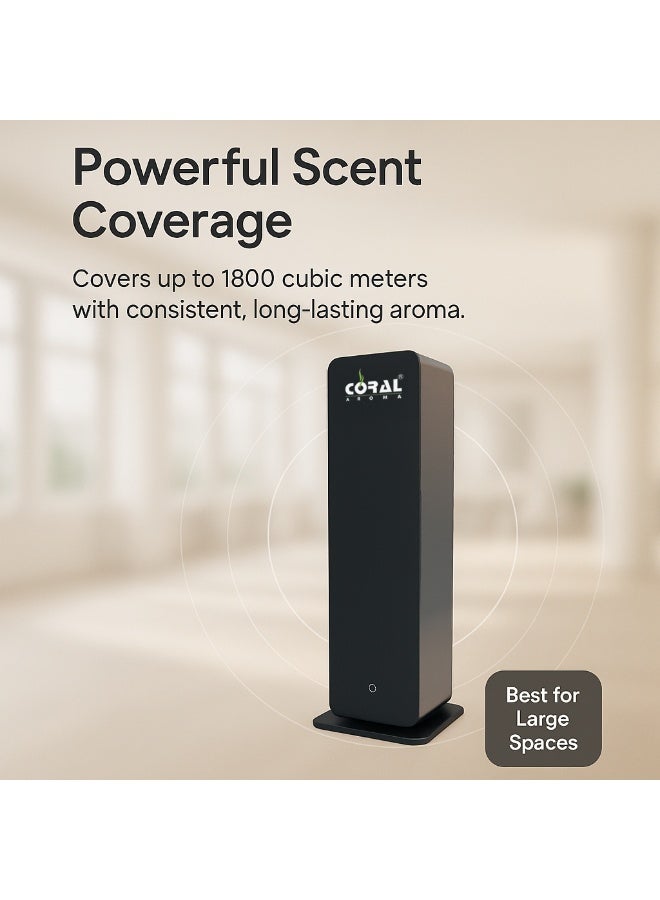 CORAL AROMA Touch Tower Smart Scent Diffuser Machine – 1800m³ Coverage, 1000ml Capacity, Smart App Control, Glass & Stainless Steel, Standalone & Wall Mountable - Image 3