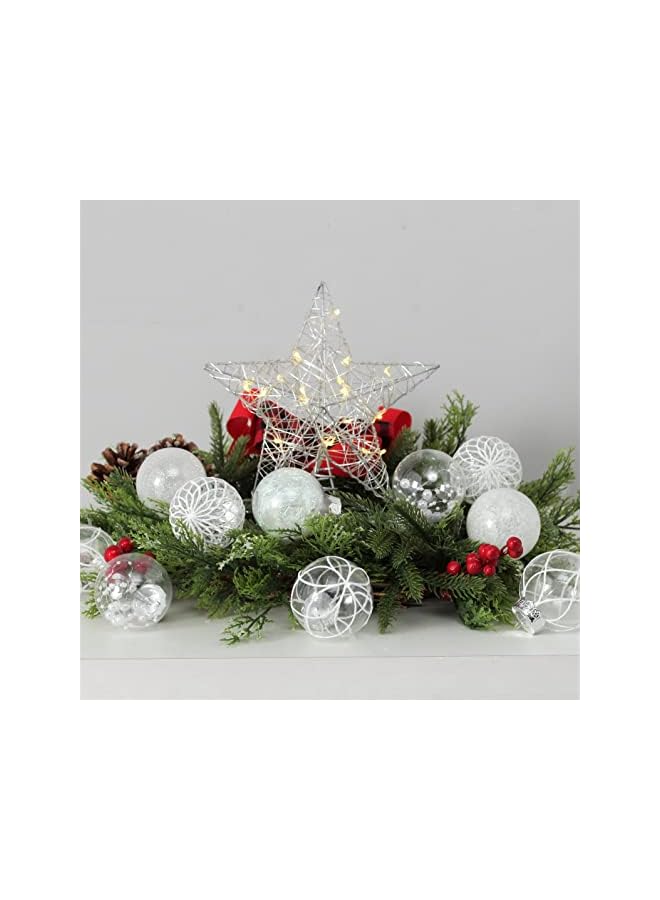The Bros The Bro Clear Christmas Ball Ornaments, 30ct 2.36 Inch White Christmas Ornaments Balls for Christmas Tree with Delicate Stuff Shatterproof Hanging Xmas Tree Baubles Decorations for Wedding Christmas - Image 4