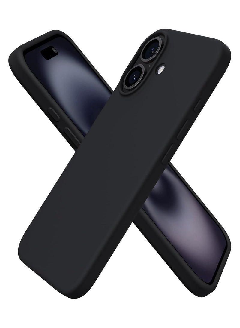 Delivus Iphone 16, Black Silicone Case - Silky Soft Touch with Grade Drop Protection - Anti-Scratch Microfiber Lining - Shockproof Protective Phone Case Slim Thin Cover - Image 1