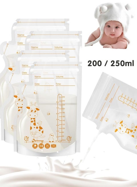 30 Pieces Breastmilk Storage Bag, Disposable Milk Storage Bag for Breastfeeding, No-Leak Milk Freezer Storage Pouches, 200ml / 250ml