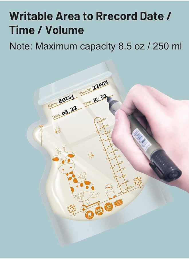 Super ZYouth 30 Pieces Breastmilk Storage Bag, Disposable Milk Storage Bag for Breastfeeding, No-Leak Milk Freezer Storage Pouches, 200ml / 250ml  - Image 4
