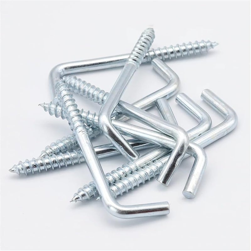 M2 5x25mm خطافات براغي على شكل حرف L 300 قطعة معالجة بالزنك زاوية قائمة معدات تعليق - Image 5