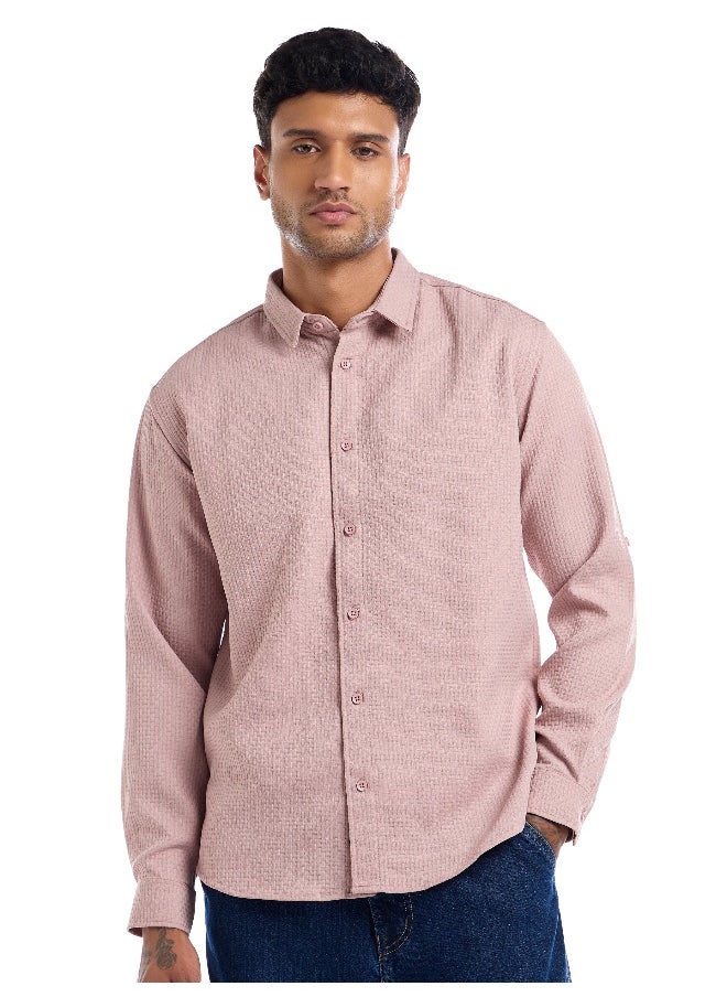 Light Pink Full Sleeve Waffle Shirt For Men - pzsku/Z2D78CB8C4F1D83CC7352Z/45/_/1738309947/4859fc02-e775-483e-bdf0-d3e46992e64d