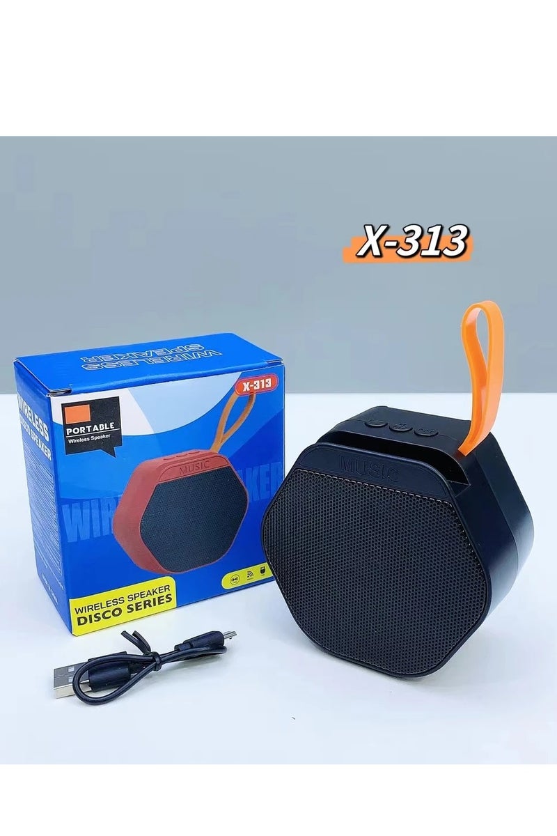 X-313 Portable Wireless Bluetooth Speaker, Mini Outdoor Speaker with Mobile Phone Holder and Loudspeaker 