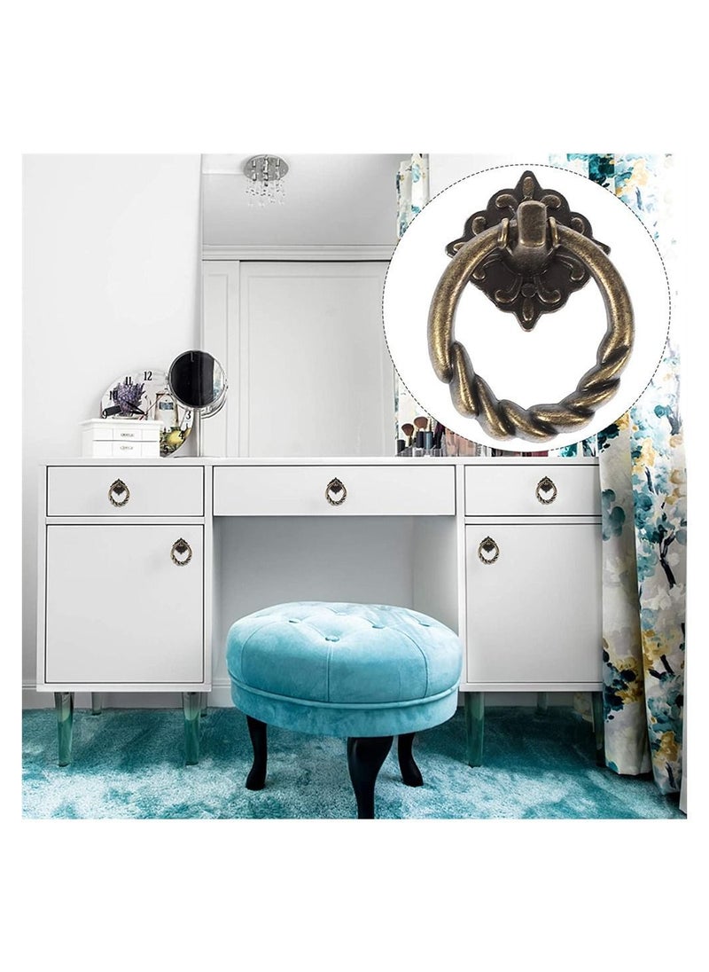 Y&D - Bronze Knobs Pulls  6Pcs Antique Handles Hardware Furniture Drawer Pull Ring Dresser Cabinet Single Hole Door 3X4CM - Image 1