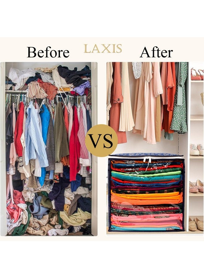 LAXIS HOMFIL Brand - Laxis Non-Woven Jumbo Saree Bags, Blue Color Transparent Saree Covers With Zip, Saree Covers For Storage With Moisture & Dust Proof (Pack of 4) - Image 5