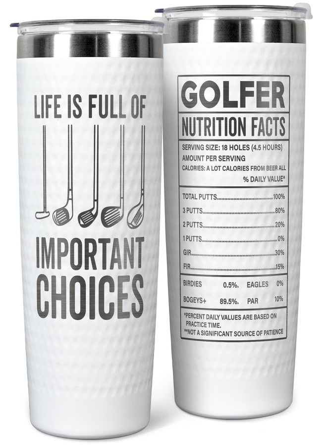 HUNIGIFT Golf Gifts for Men, Grandpa, Uncle, Golfer, Boss, Dad, Husband, Him, Boyfriend - Grandpa Uncle Gifts - Birthday, Christmas Gift for Golfers Men - 20 Oz Life Full Of Important Choices Tumbler - Image 1