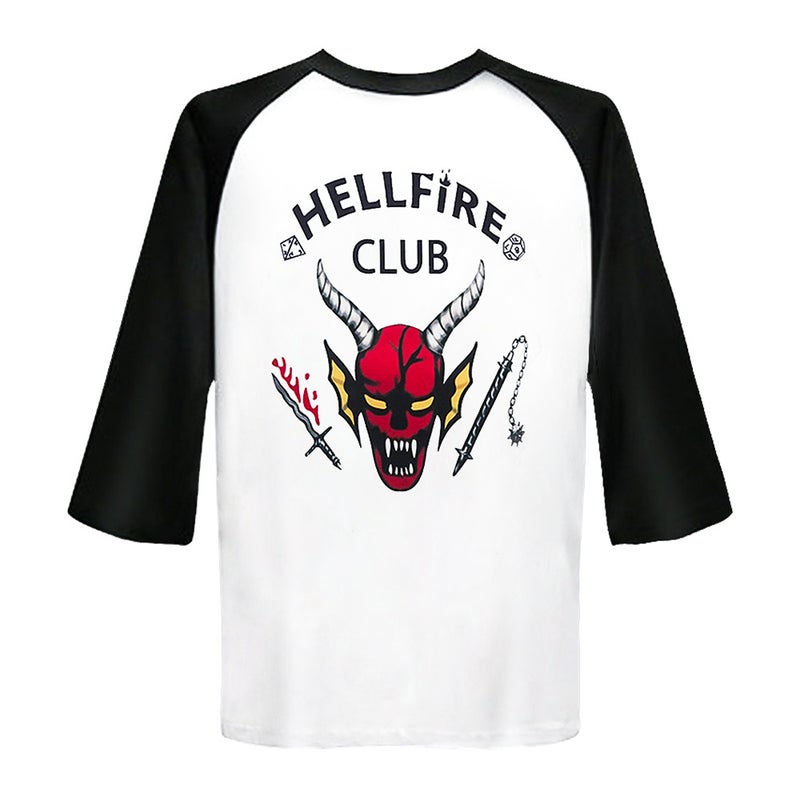 Stranger Things 4cos suit Stranger Things S4 Hellfire Club T-shirt up to the fourth season spot Stranger Things Cropped Sleeves XL - Image 1