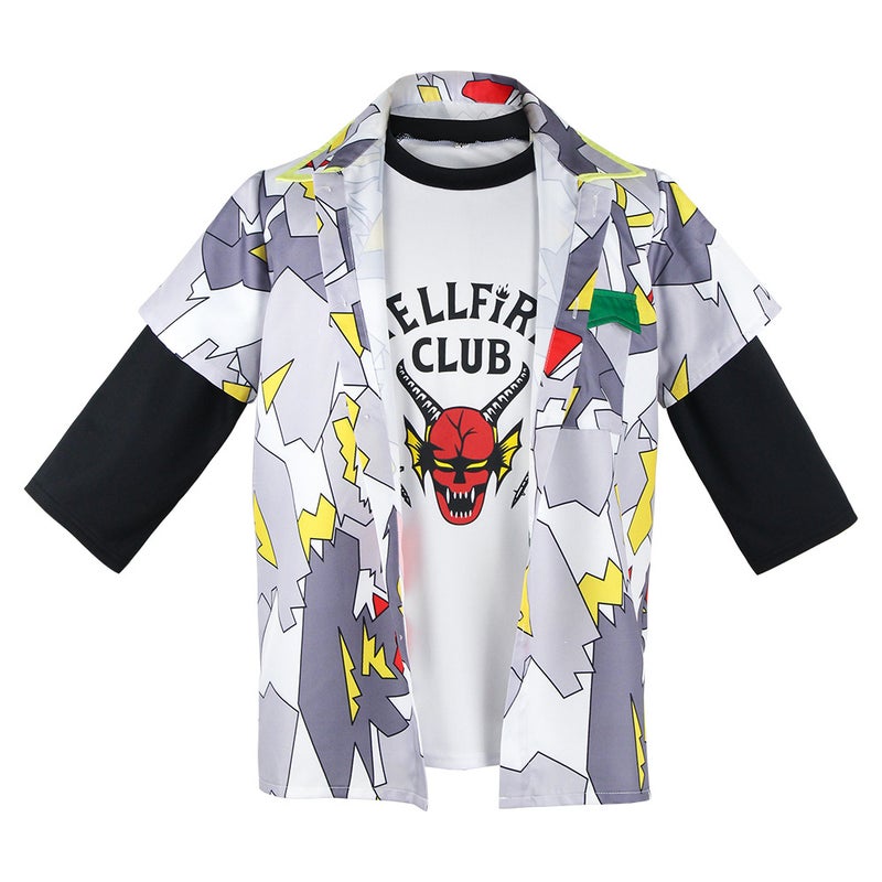 Stranger Things 4cos suit Stranger Things S4 Hellfire Club T-shirt up to the fourth season spot Stranger Things Cropped Sleeves XL - Image 5