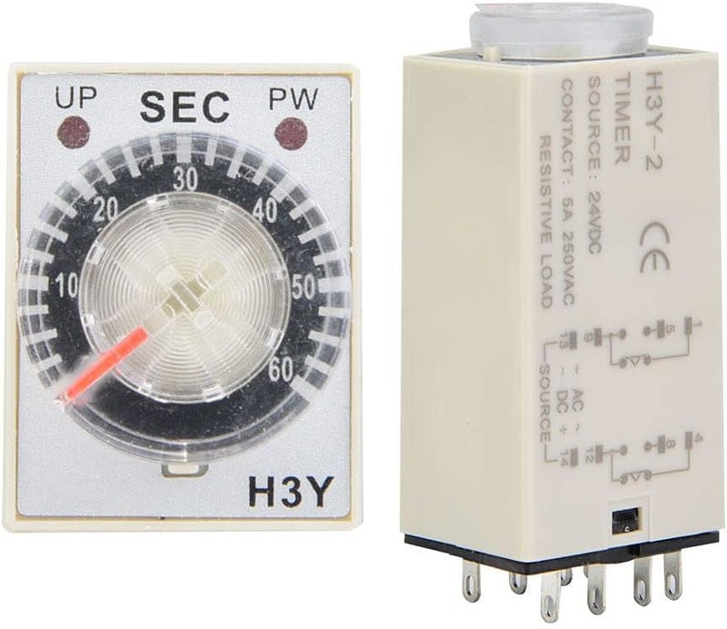 H3Y2 24VDC Time Relay Delay Timer Adjustable Transparent Dial 8 Pins Industrial Control 60S - Image 4