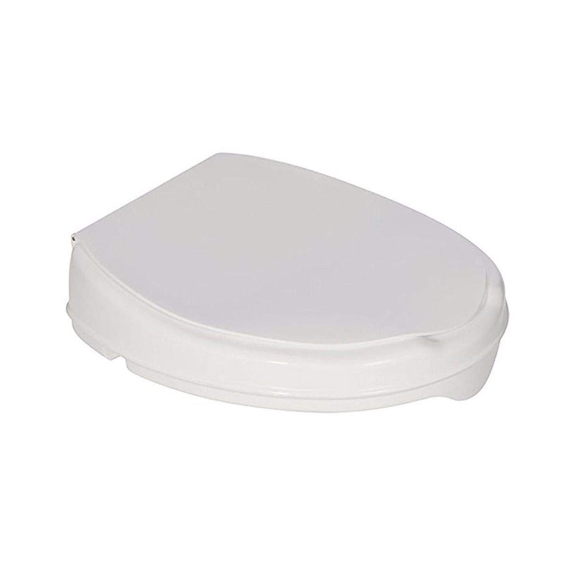 Homecraft Savanah Raised Toilet Seat with Lid 2 High Elevated Toilet Seat Locks Onto Standard Toilets Portable Assistance Seat with Sturdy Brackets Medical Aid for Elderly Disabled Limited Mobility - Image 1