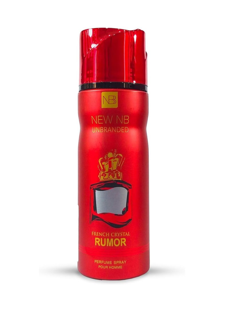 NEW NB Unbranded French Crystal Rumor Pour Homme Deodorant Spray for Men – 200ml | Fresh, Elegant Scent - Image 1